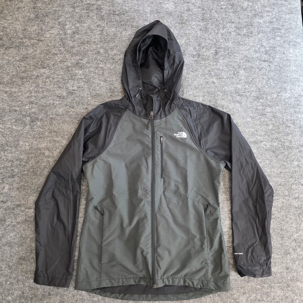 The North Face Jacket Womens Medium Regular Grey Black DryVent Full Zip‎ Hooded
